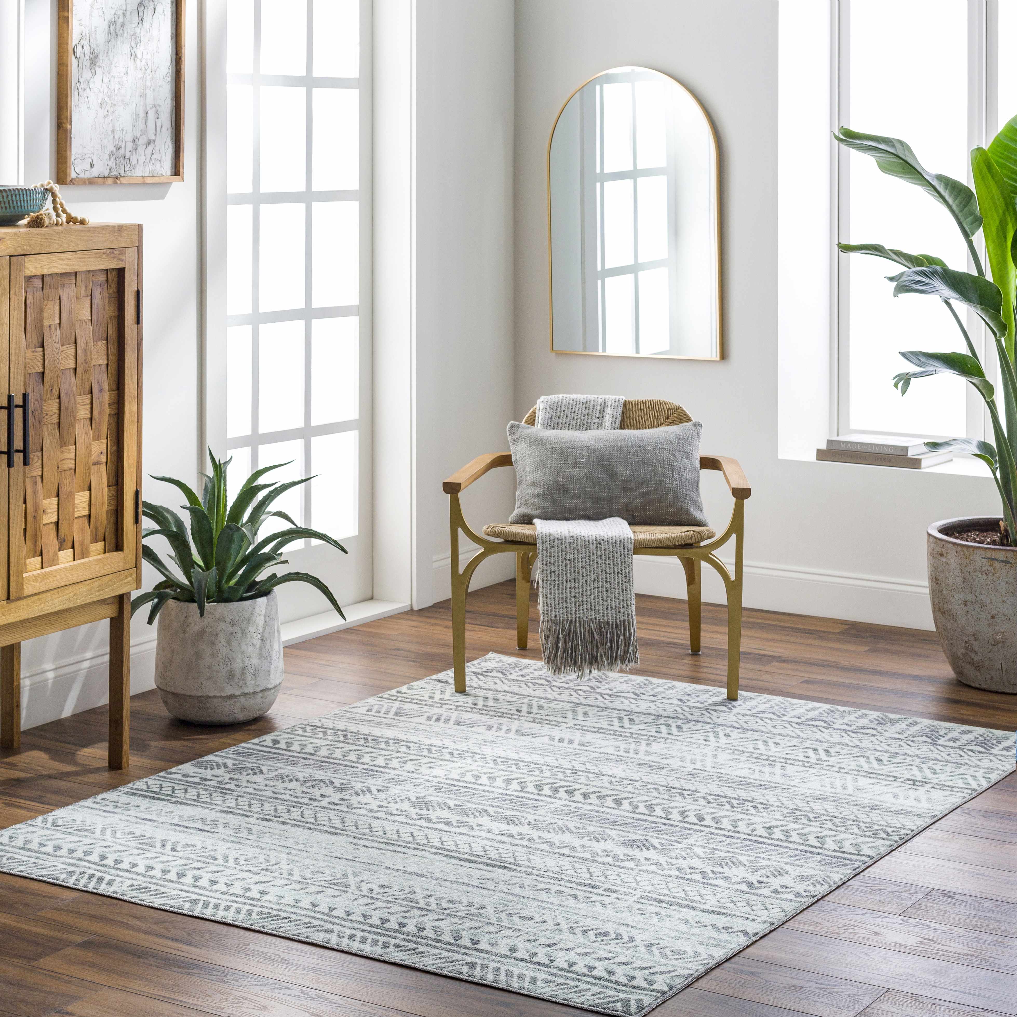 Ianna Light Gray Washable Area Rug - Clearance - Image 2
