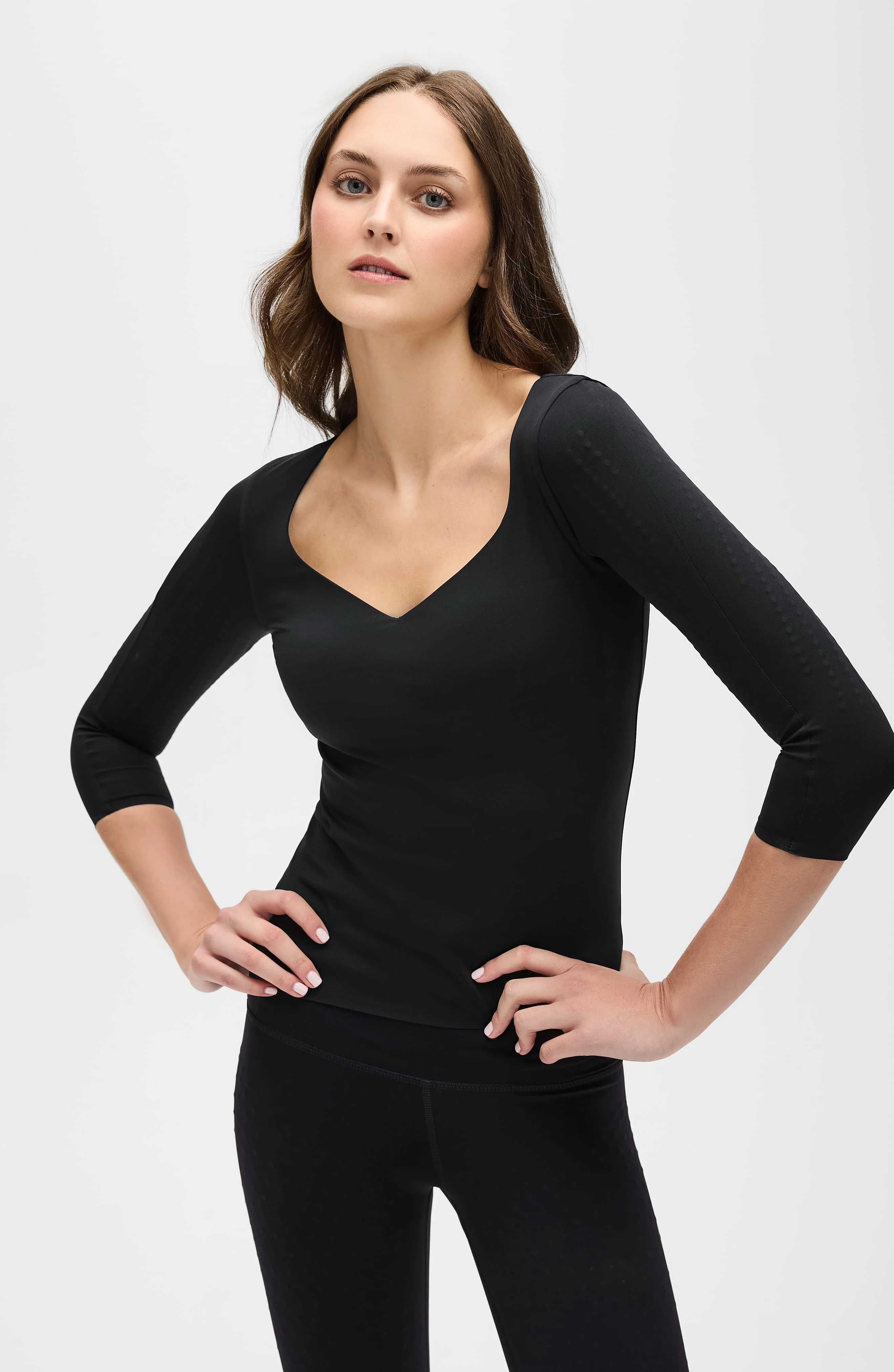 Iconic 3/4 Sleeve MicroPerle Top - Image 2