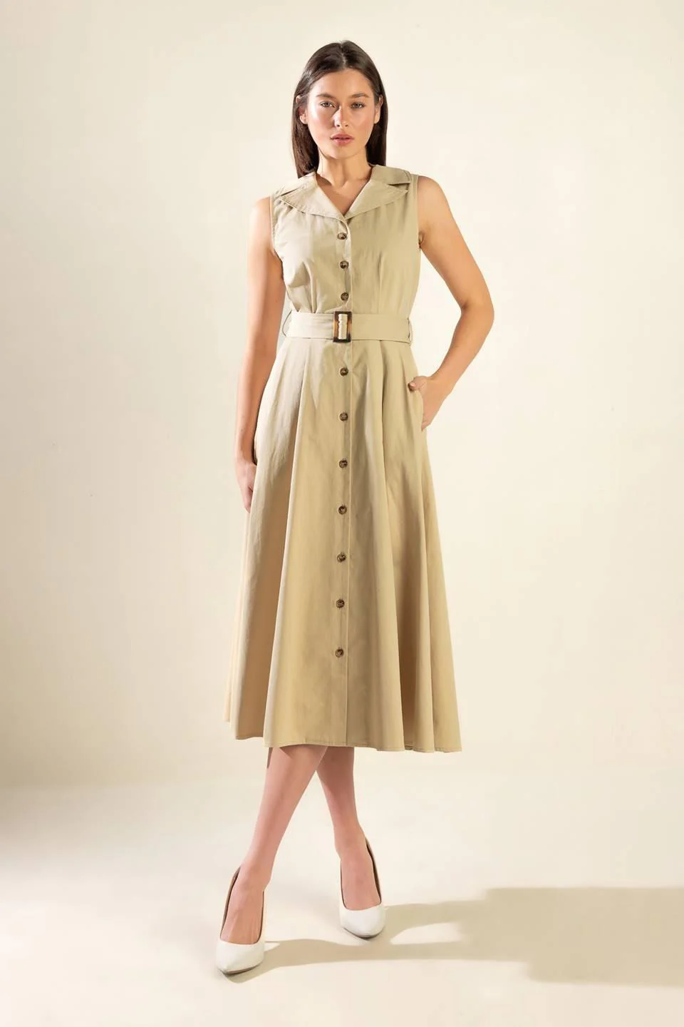 Ideal Approach Woven Midi Dress - Image 3