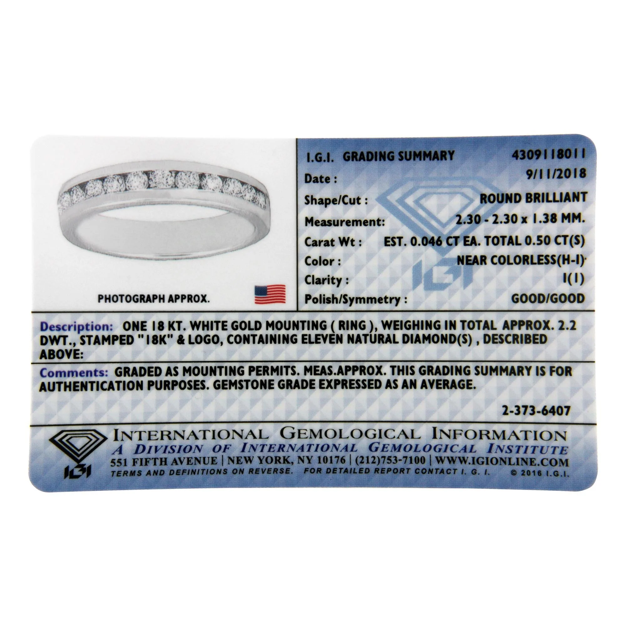 IGI Certified 1/2 Cttw Round Brilliant Cut Diamond 18K White Gold Channel Set Eternity Style Wedding Band Ring (H-I Color, I1-I2 Clarity) - Image 6