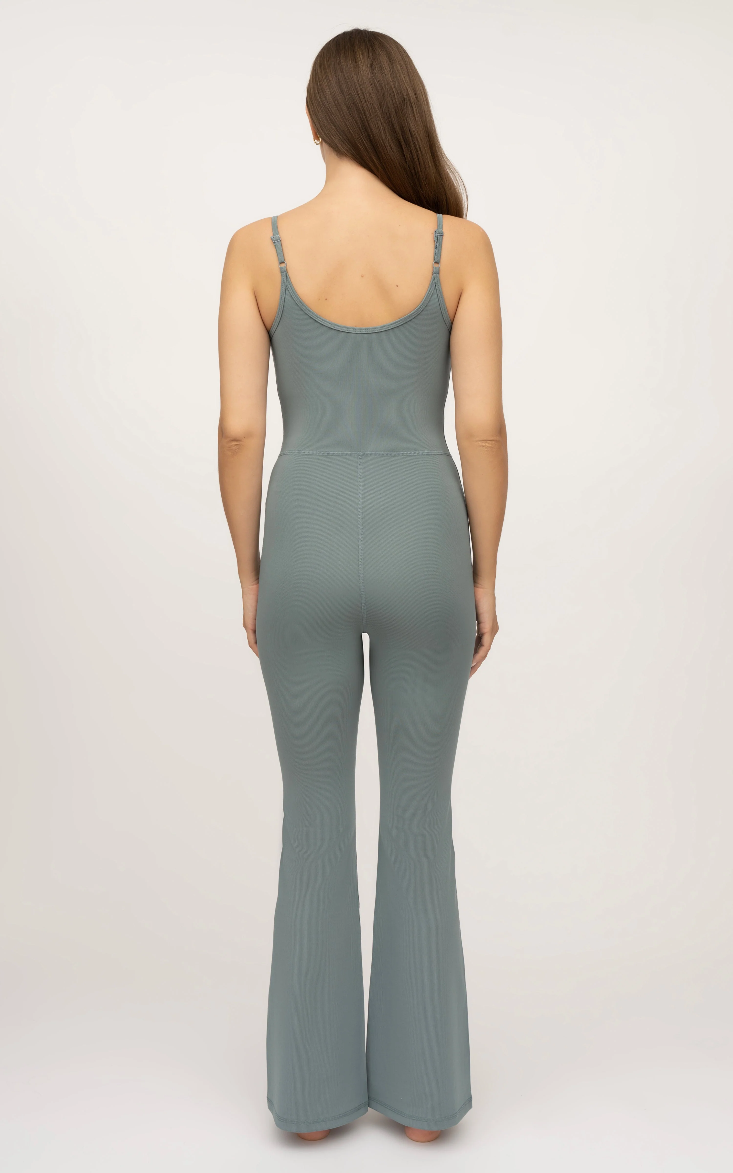 Illusion Ribbed Flare Jumpsuit - Image 3