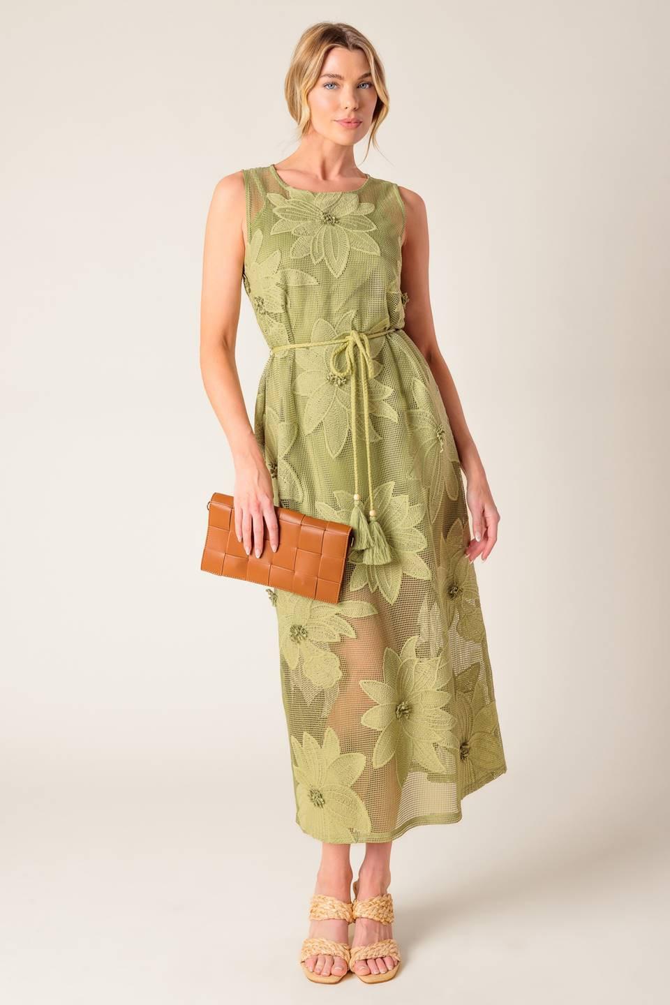 In My Free Time Woven Lace Midi Dress - Image 3