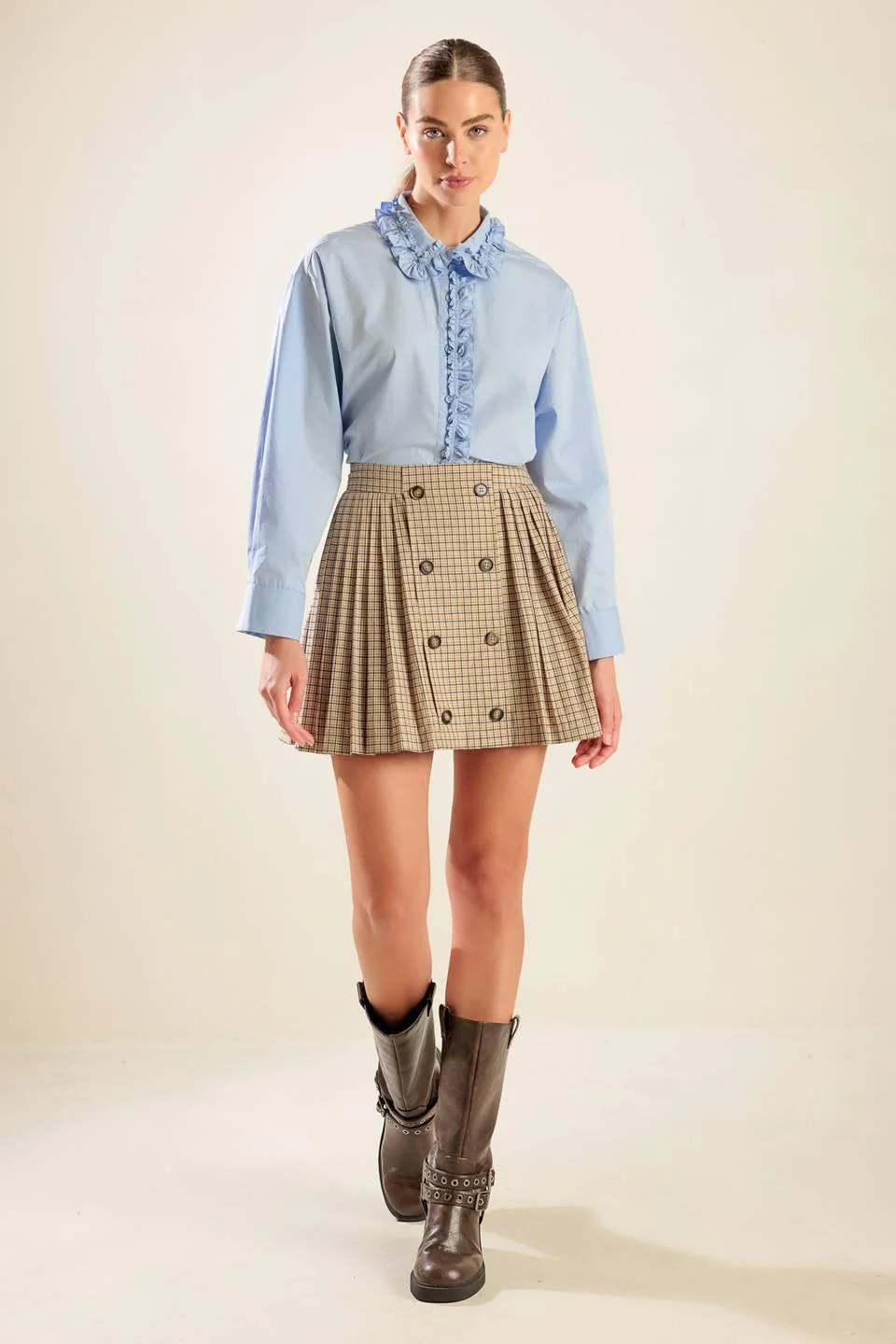 In My Memories Woven Plaid Mini Skirt - Image 5
