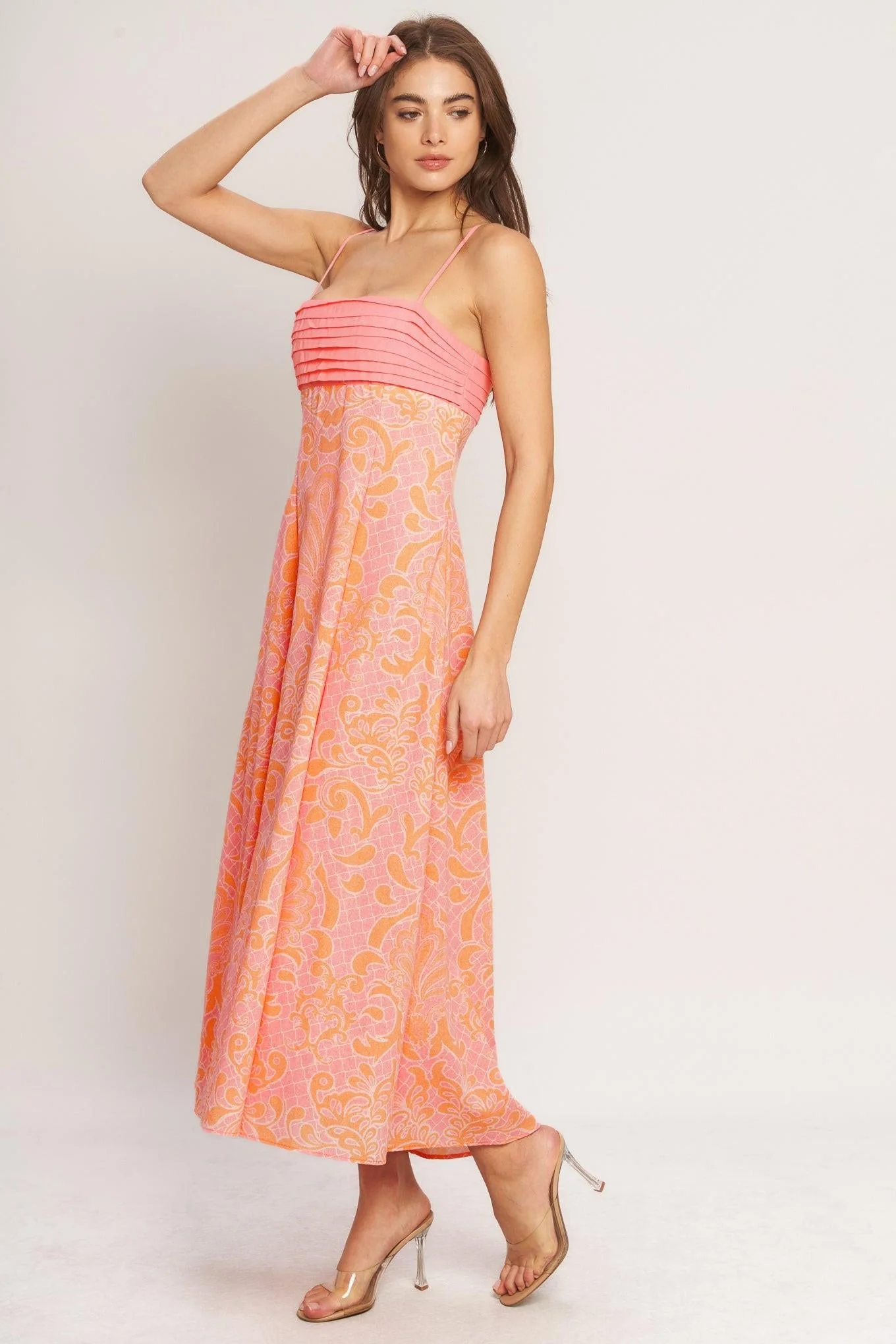 Island Sunset Charm Woven Midi Dress - Image 6