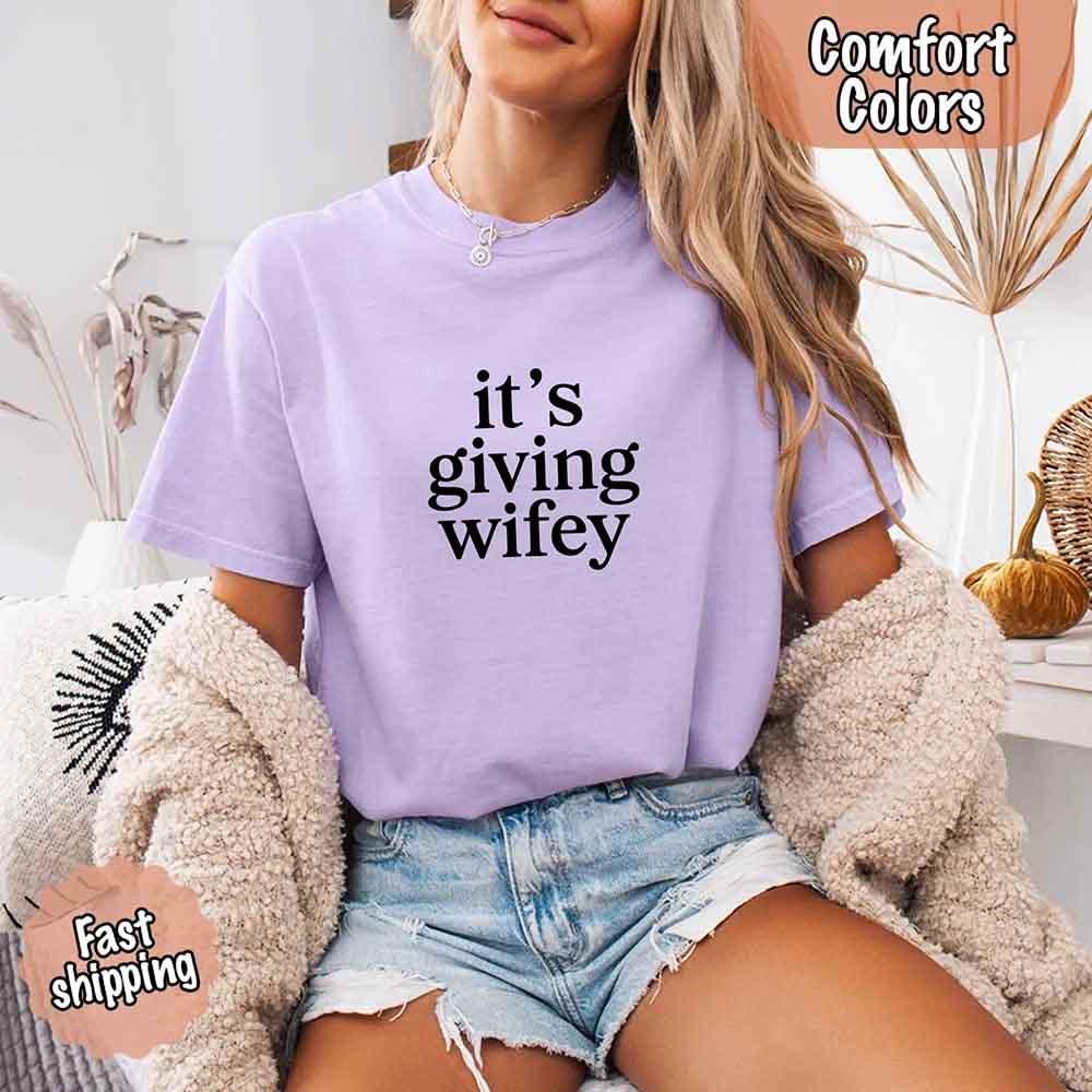 It’s Giving Wifey Comfort Colors Tee – Bride to Be or Wedding Gift Shirt - Image 11