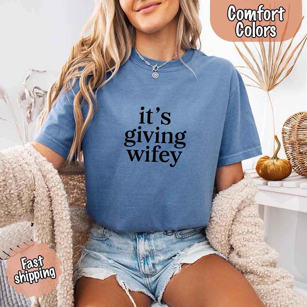 It’s Giving Wifey Comfort Colors Tee – Bride to Be or Wedding Gift Shirt - Image 20