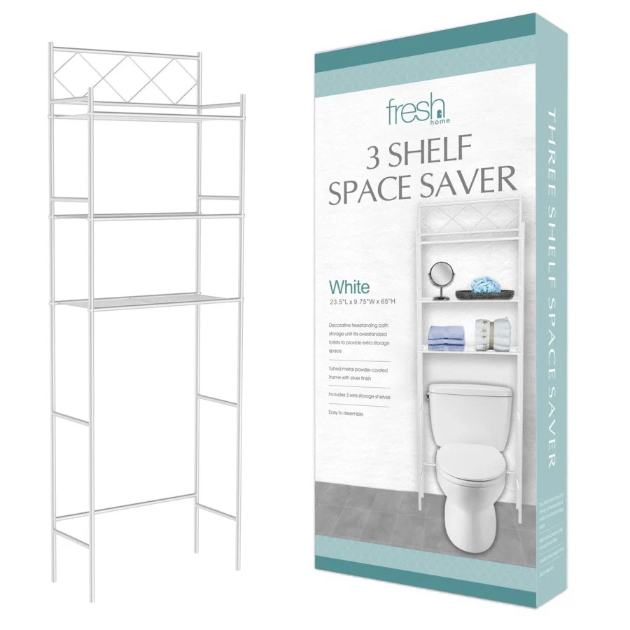 J&V TEXTILES 3-Shelf Metal Bathroom Organizer Over The Toilet, Bathroom Space Saver - Image 17