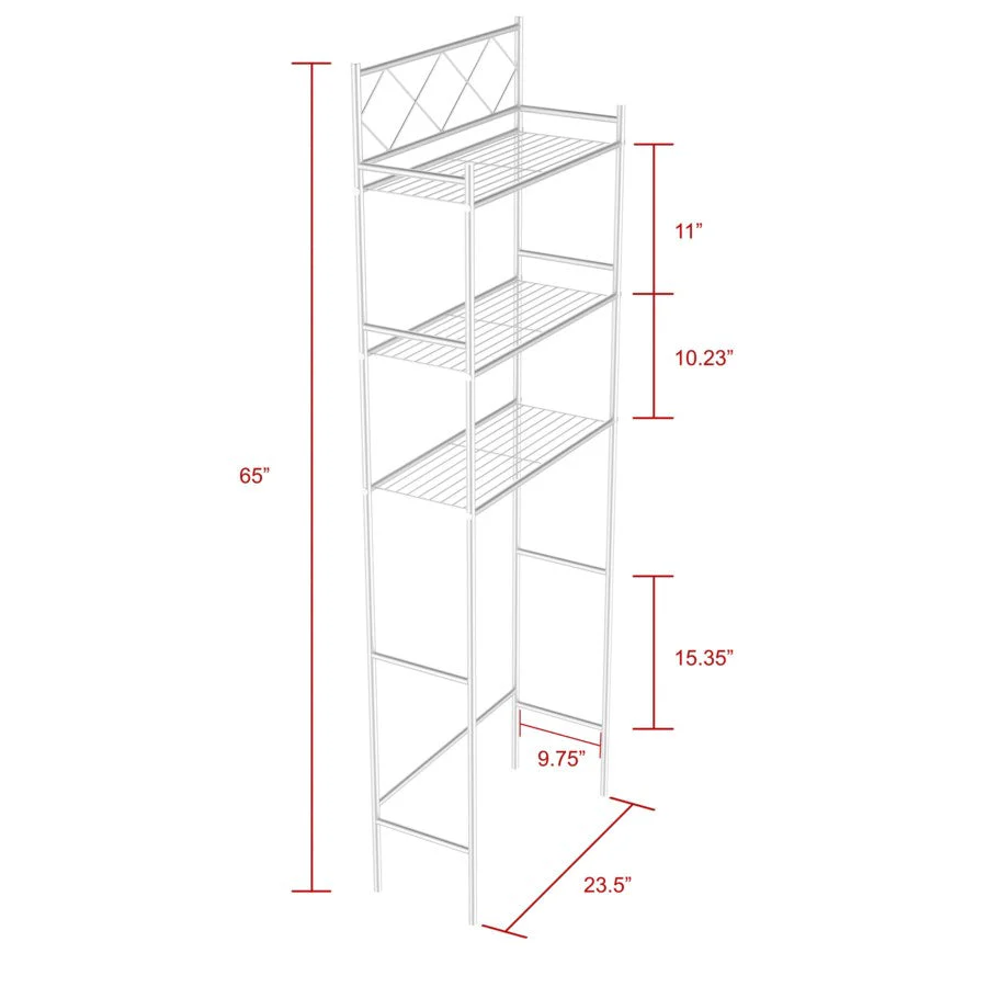 J&V TEXTILES 3-Shelf Metal Bathroom Organizer Over The Toilet, Bathroom Space Saver - Image 18