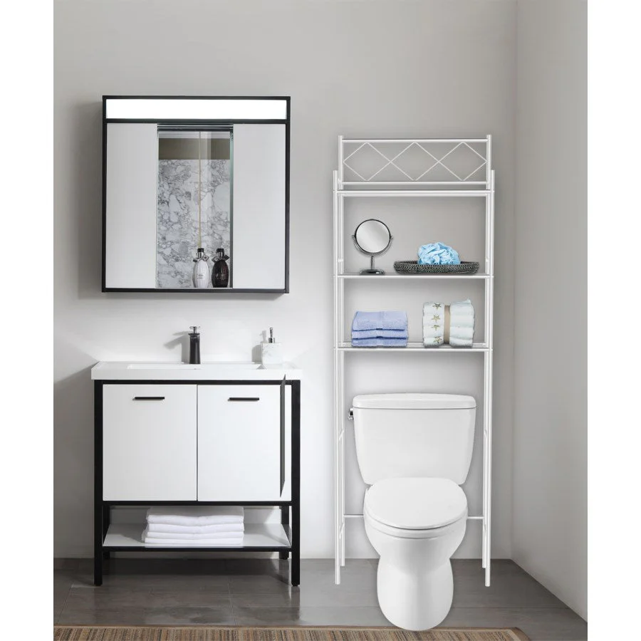 J&V TEXTILES 3-Shelf Metal Bathroom Organizer Over The Toilet, Bathroom Space Saver - Image 19