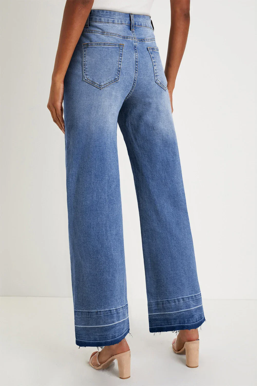 Jamie - Raw Hem Unique Cuffs Straight High Rise Loose Jeans - Image 2