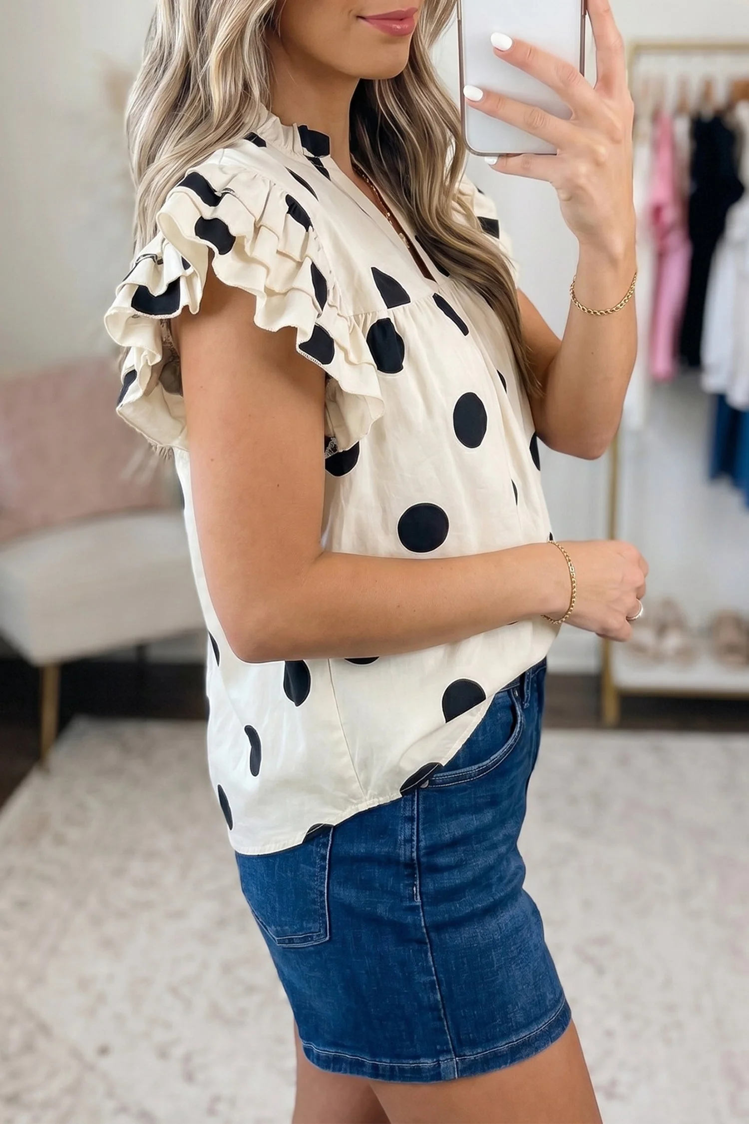 Threaded Pear Jane Short Sleeve Shift Blouse - Image 2
