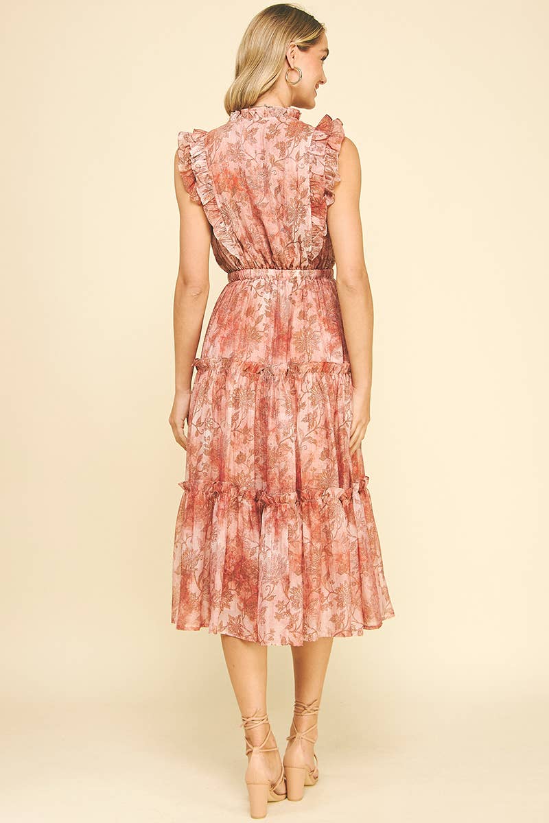 Janette- Floral Tiered Midi Dress - Image 8