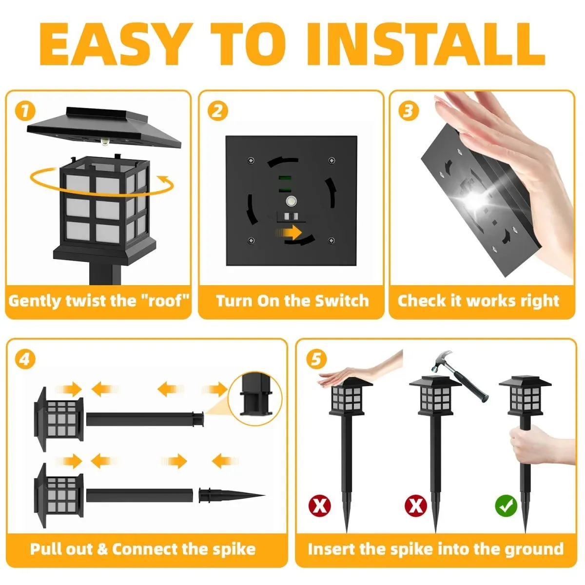 Japanese Style Grid Solar Pathway Lights - Image 10