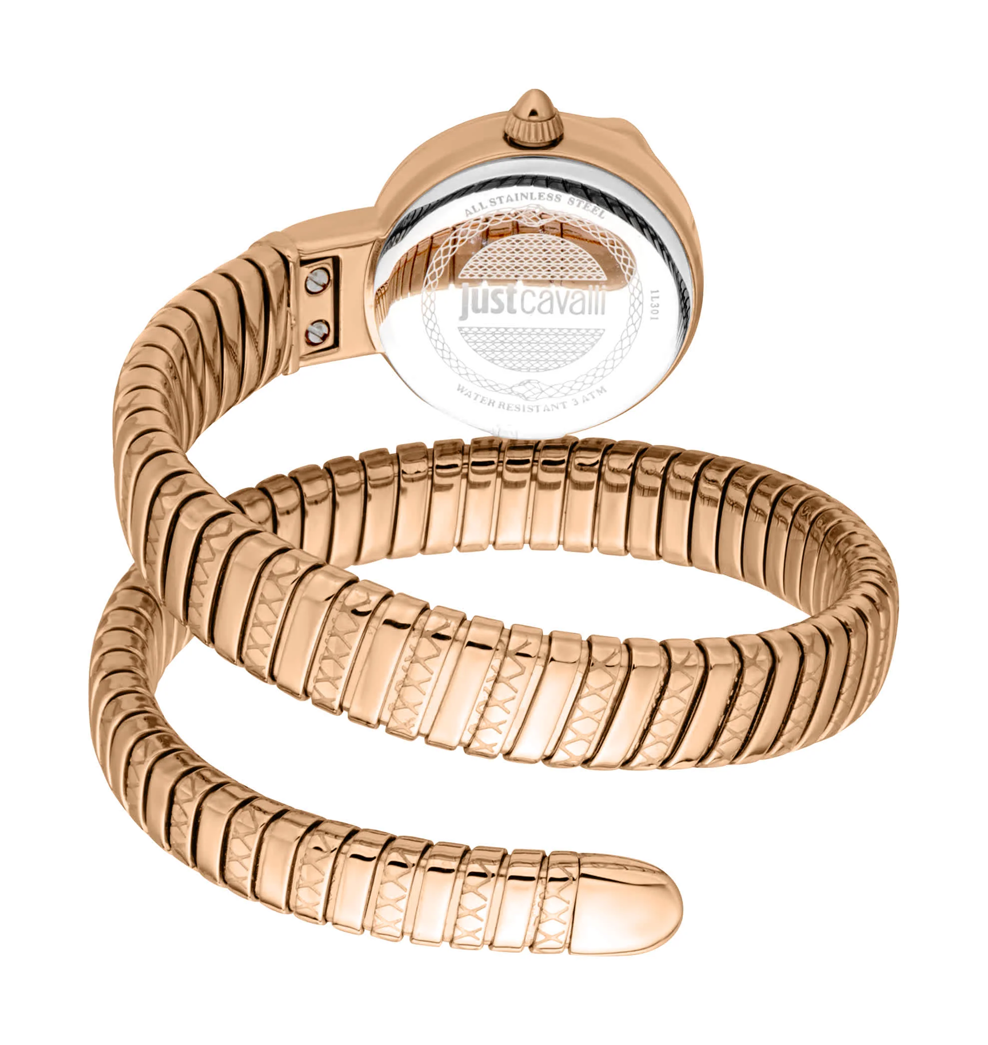 Jc1l301m0045 Just Cavalli Cerchio Snake Women’s Rose Gold Snake Watch with Silver Dial - Image 3