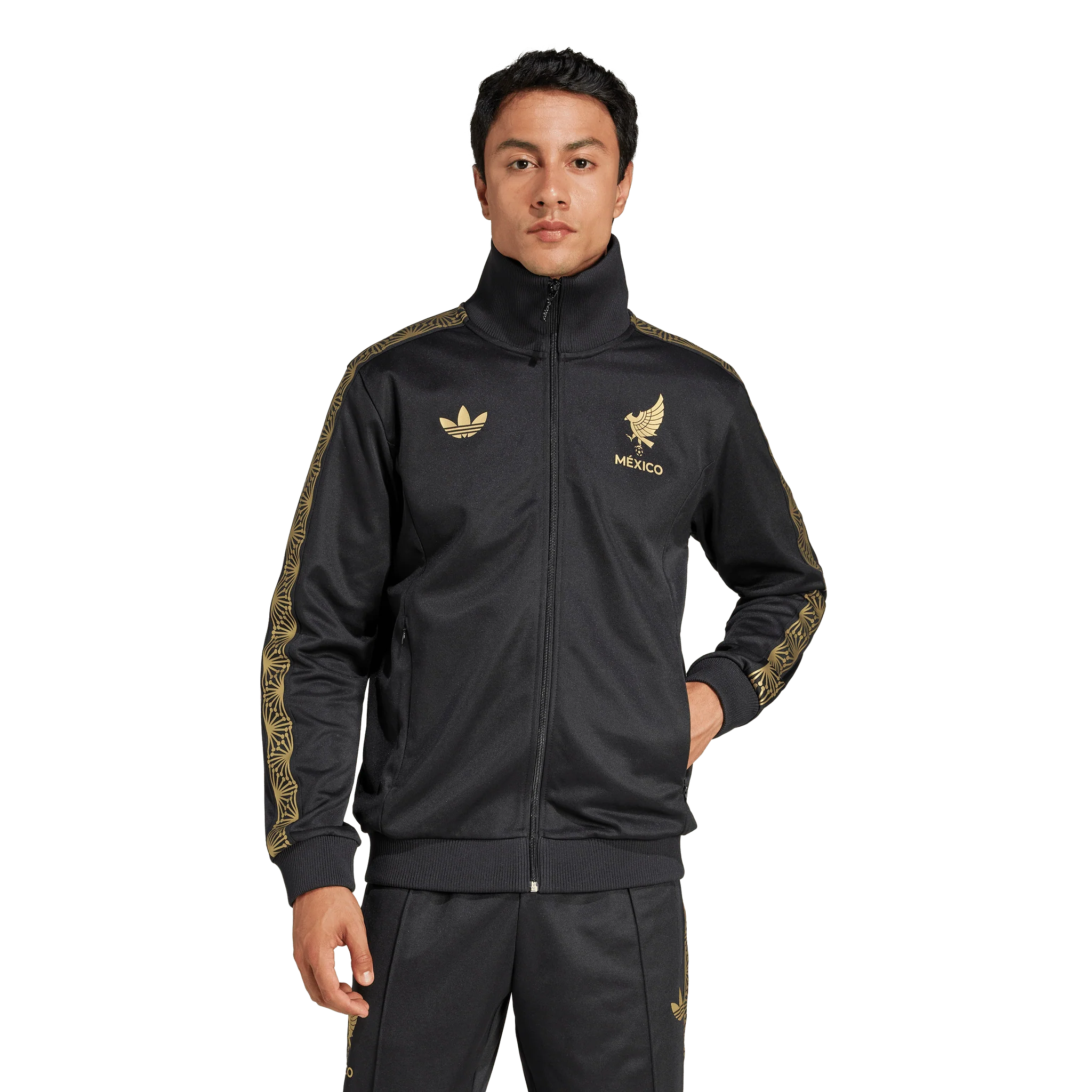 [je5335] Mens adidas Fmf Mexico Jersey Gold Team Jacket - Image 2