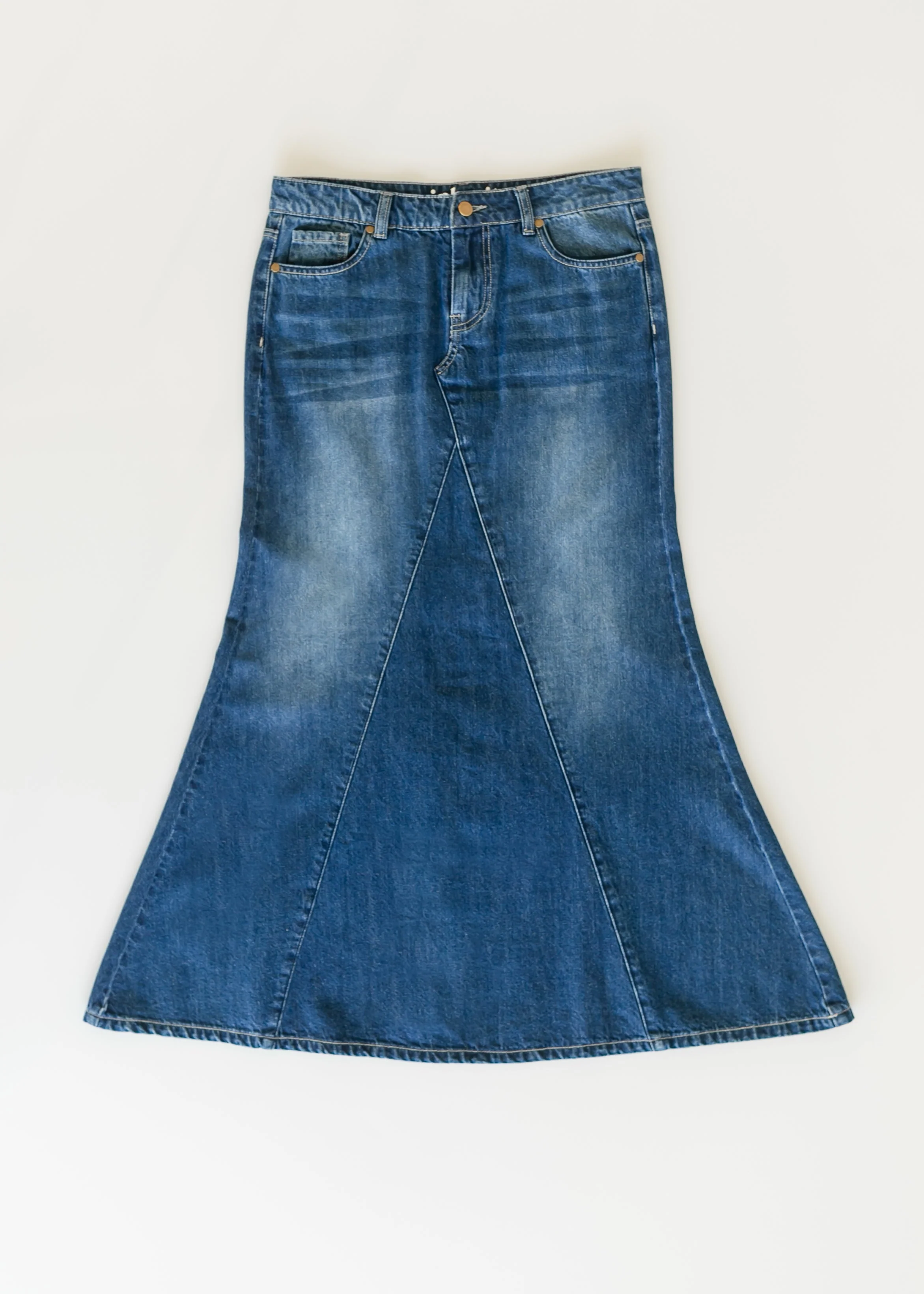 Jennifer A-Line Long Denim Skirt - Image 8