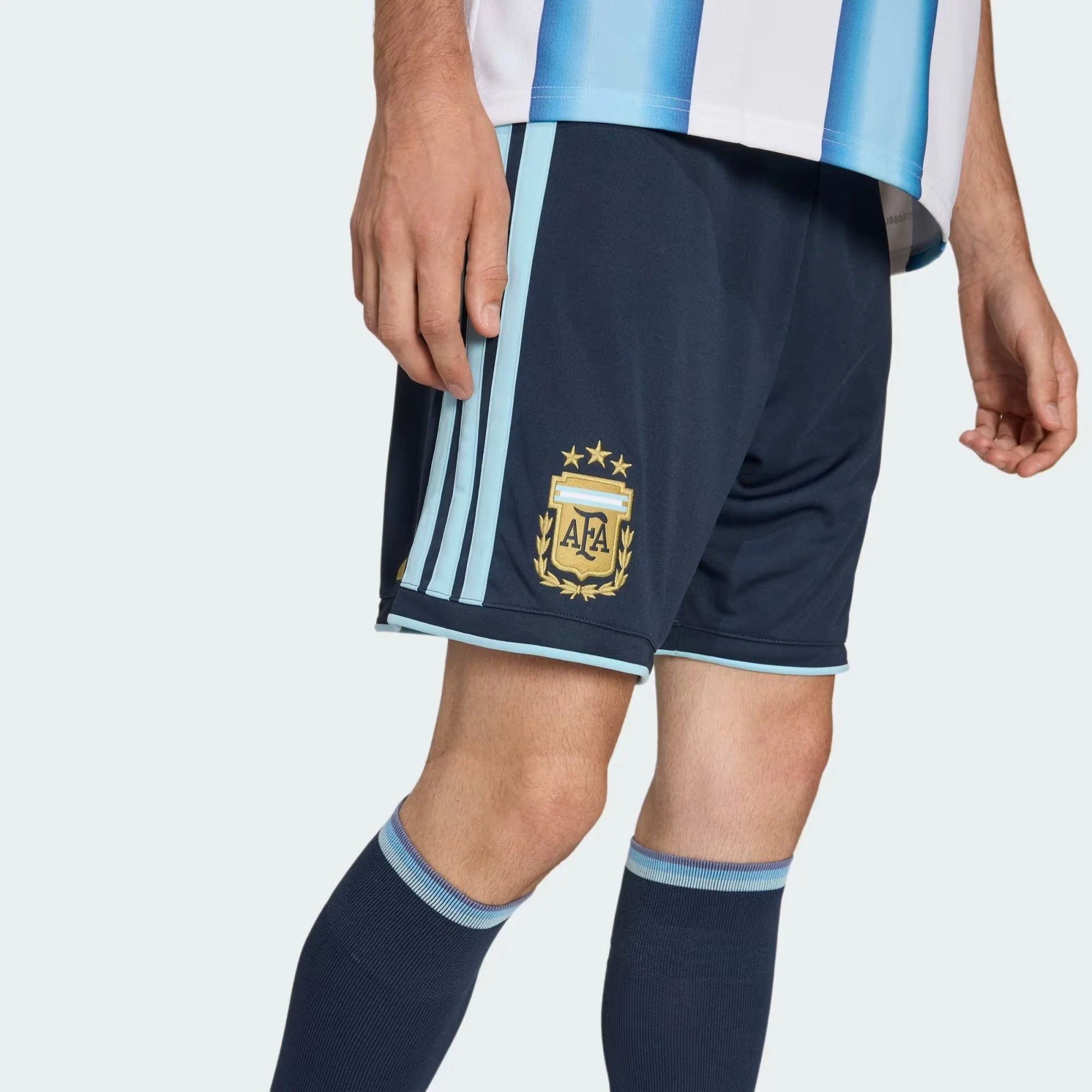 [jm1325] Mens Adidas Afa Argentina Home Shorts - Ntnavy/iceblu - Image 6