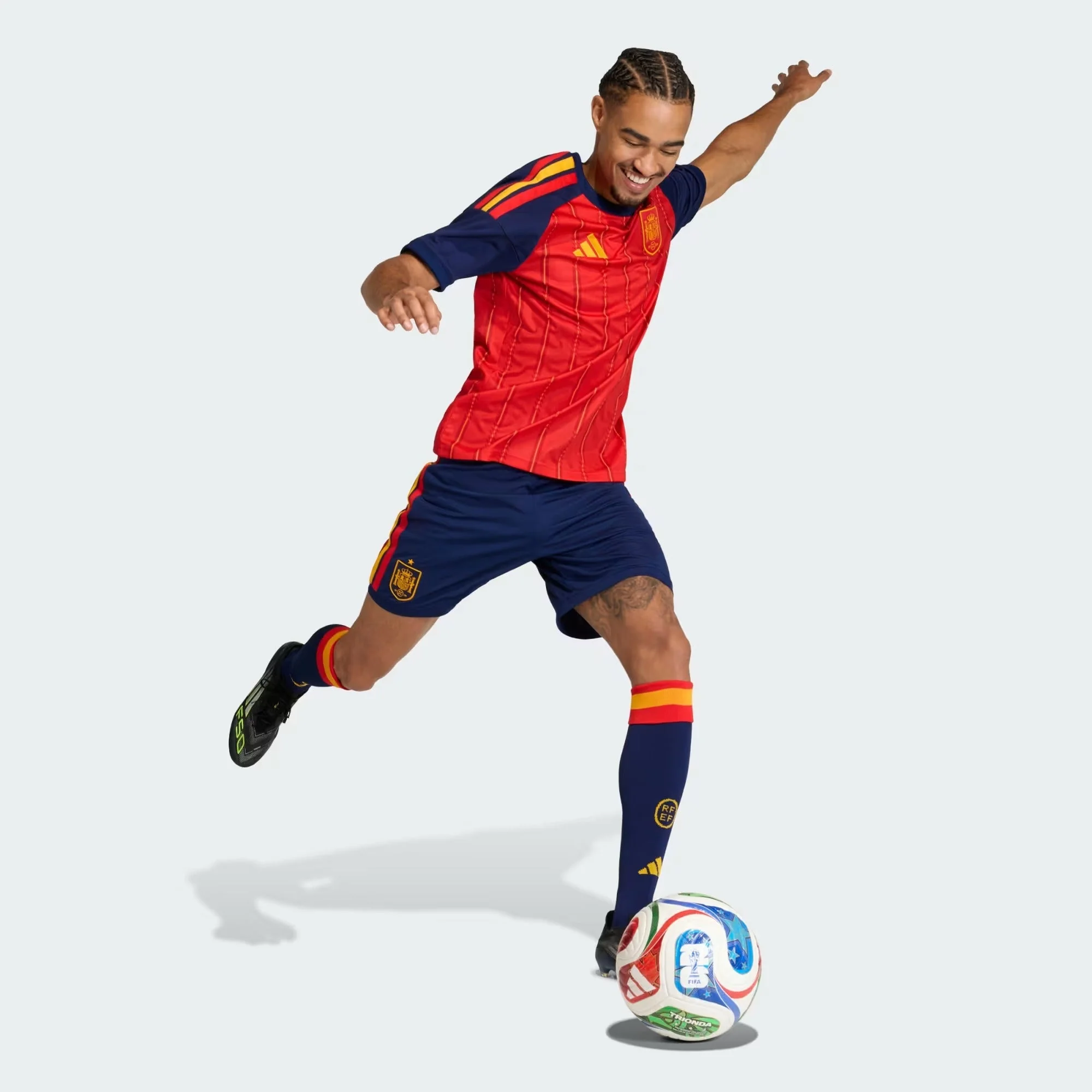 [jn4396] Mens Adidas Rfef Spain Home Shorts - Dark Blue - Image 5