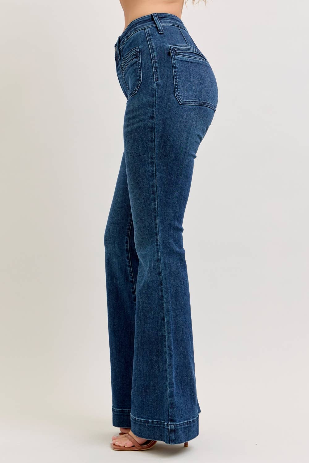 Joey - High Waist Flare w/ Vintage Pockets Jeans - Image 3