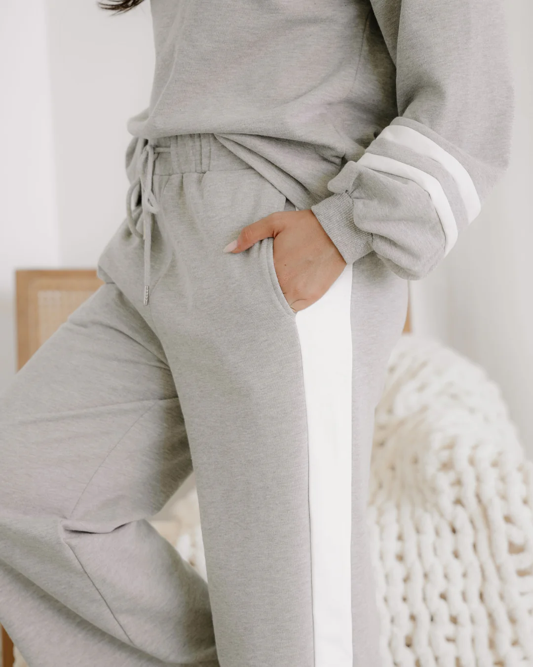 Jordyn Varisty Long Sleeve Pullover and Pants Set - Gray - Image 6