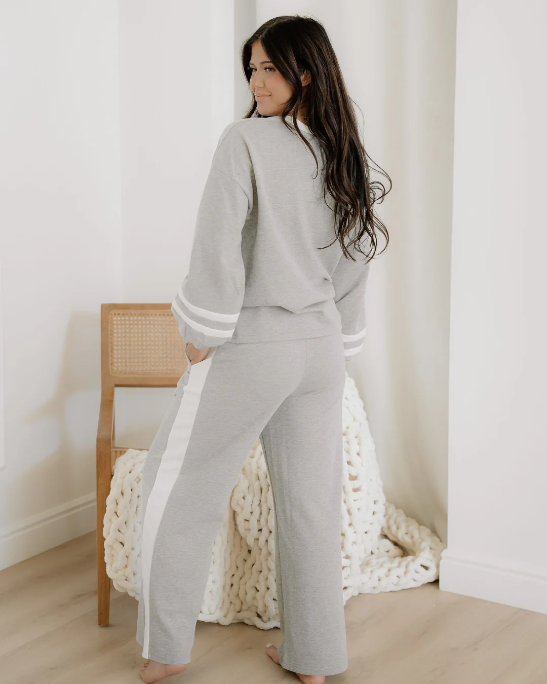 Jordyn Varisty Long Sleeve Pullover and Pants Set - Gray - Image 8