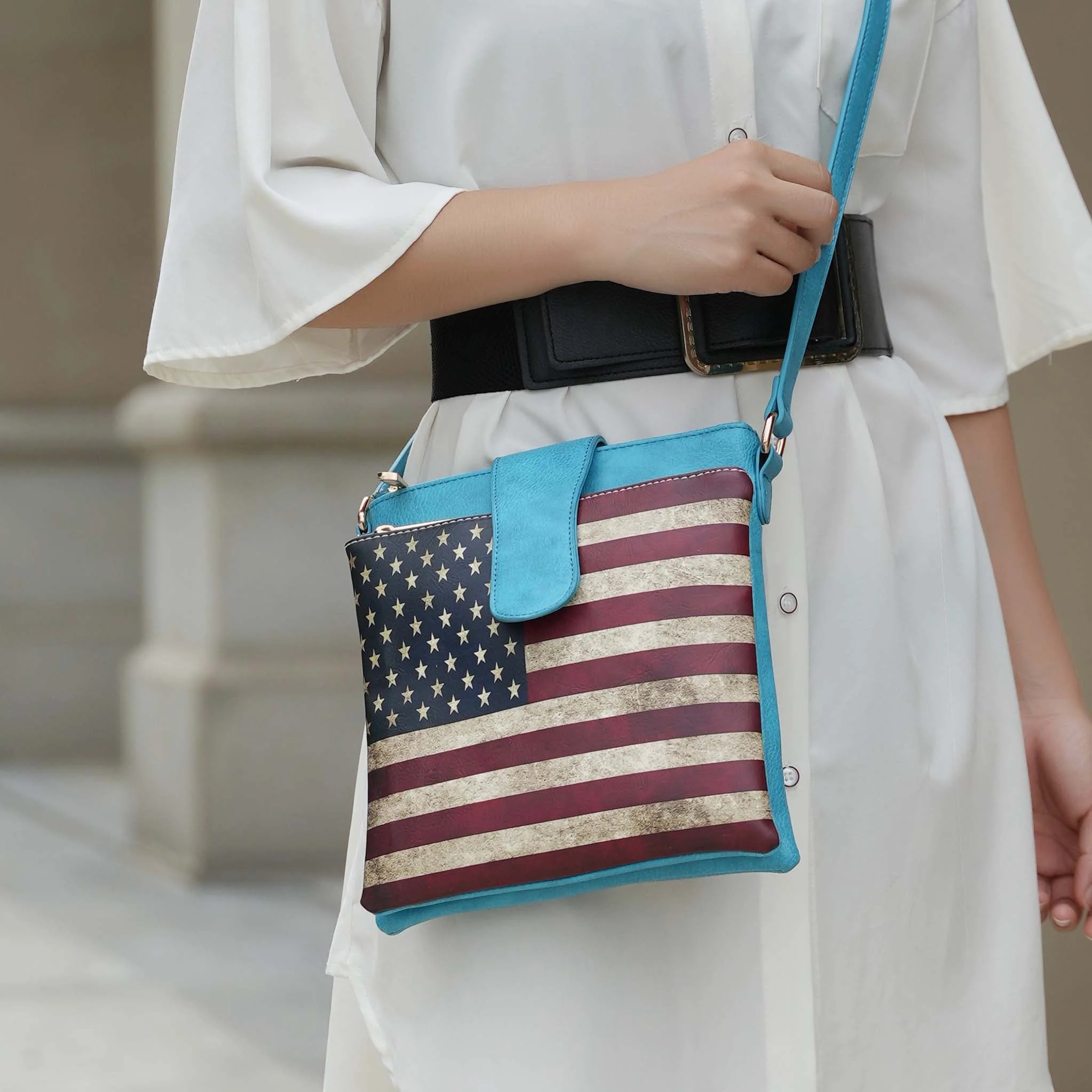 Josephine Printed Flag Crossbody Bag - Image 2