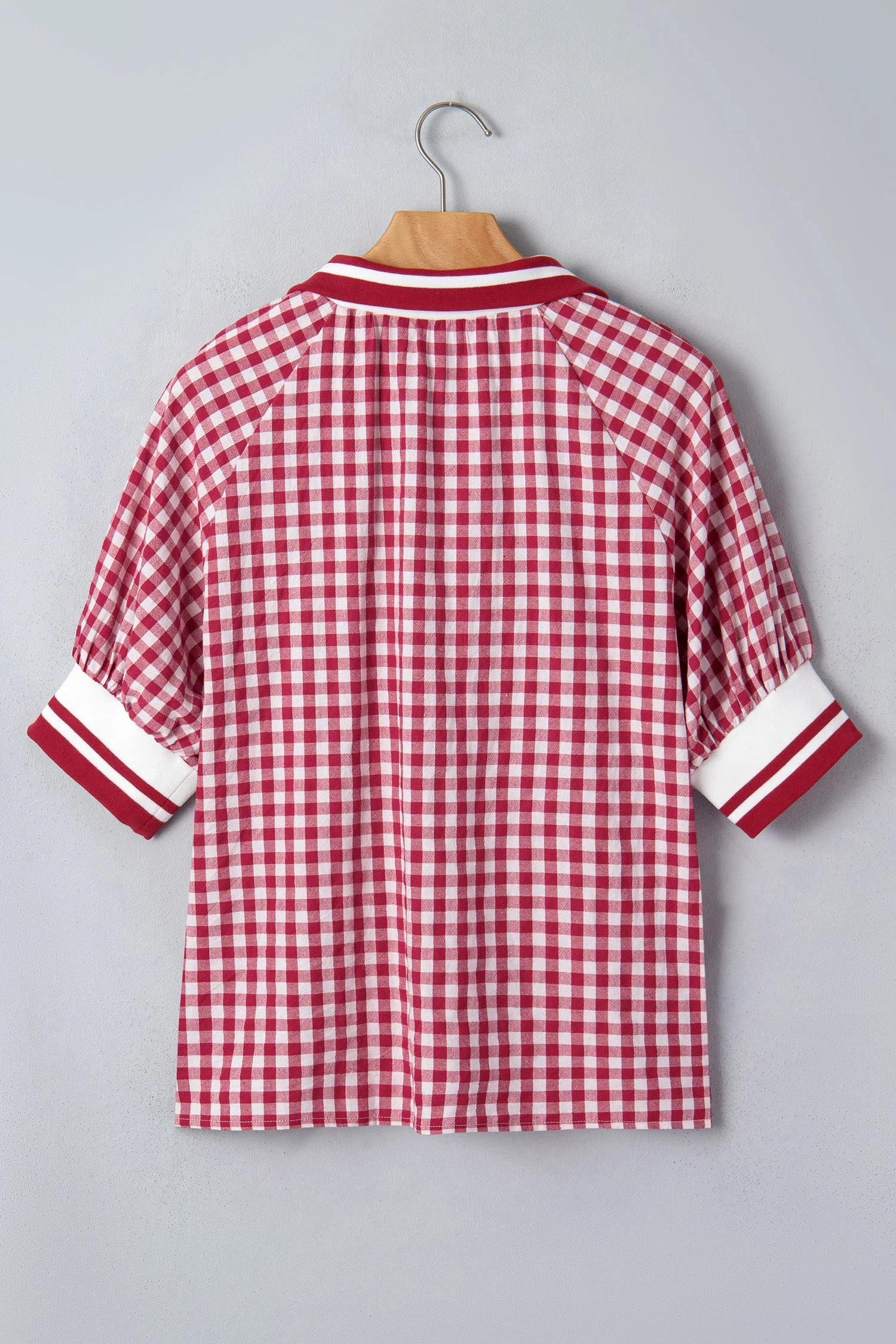 Threaded Pear Journi Patchwork Half Zip Blouse - Image 4