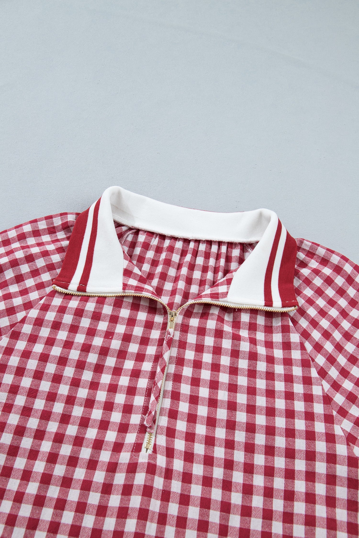 Threaded Pear Journi Patchwork Half Zip Blouse - Image 5