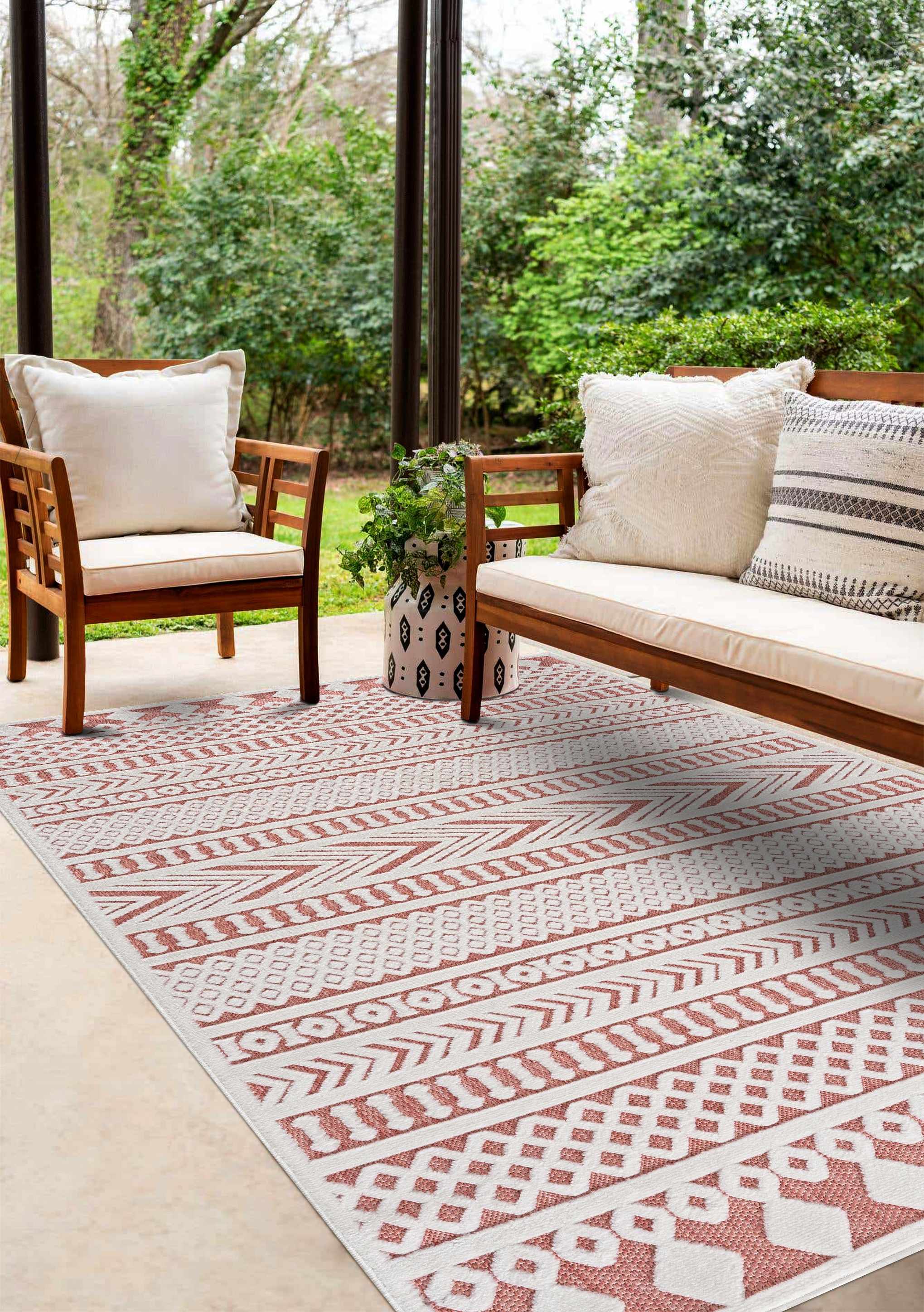 Jove Orange Outdoor Rug - Clearance - Image 2