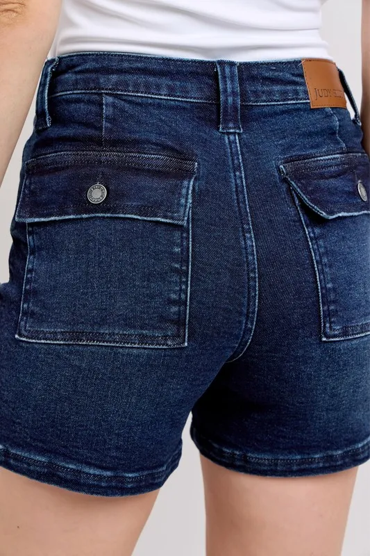 Judy Blue Full Size High Waist Back Flap Pocket Denim Shorts Plus Size - Image 9