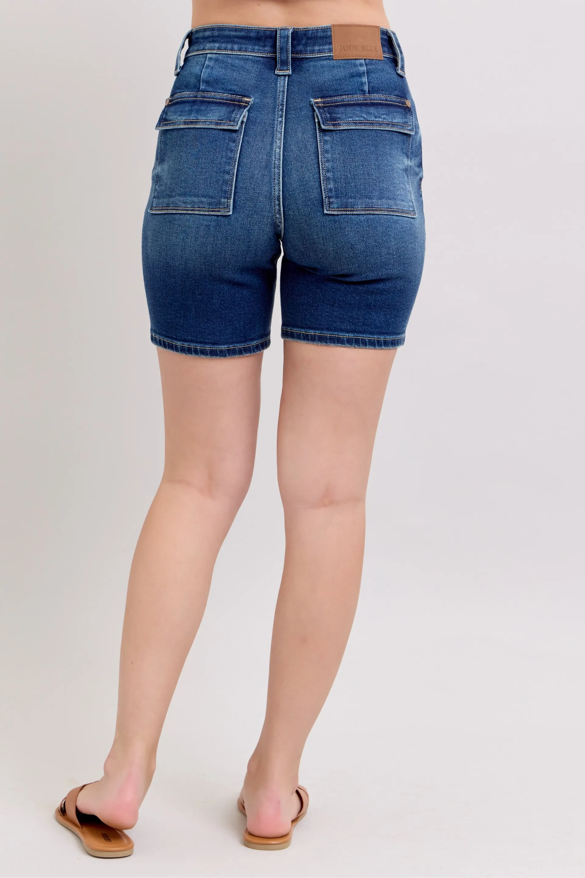 Judy Blue Full Size High Waist Bermudas Jeans W/ Back Flap Pockets Plus Size - Image 5