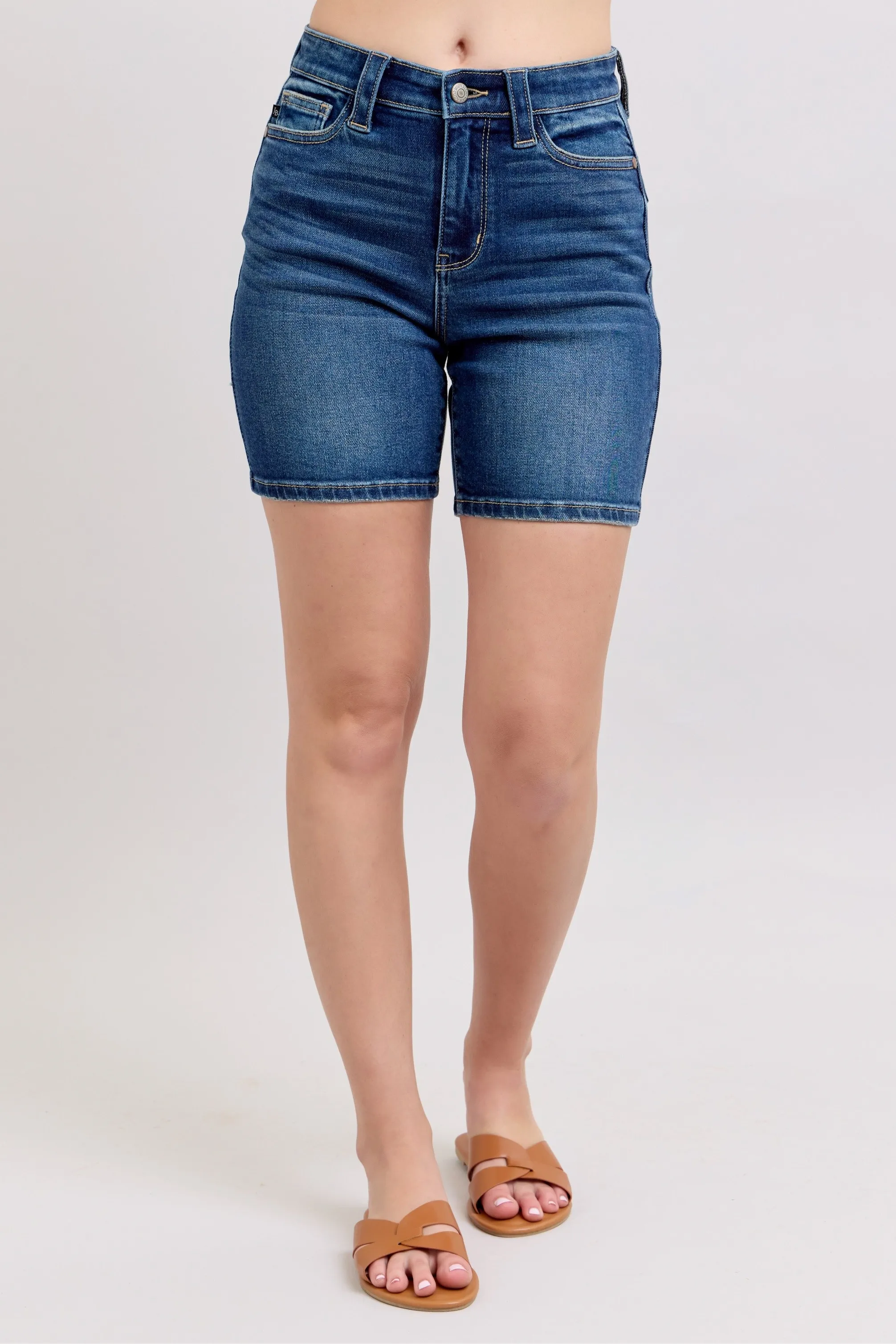 Judy Blue Full Size High Waist Bermudas Jeans W/ Back Flap Pockets Plus Size - Image 2