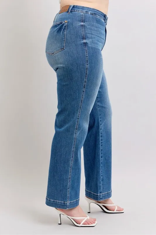 Judy Blue Full Size High Waist Contrast Thread Straight Plus Size - Image 10