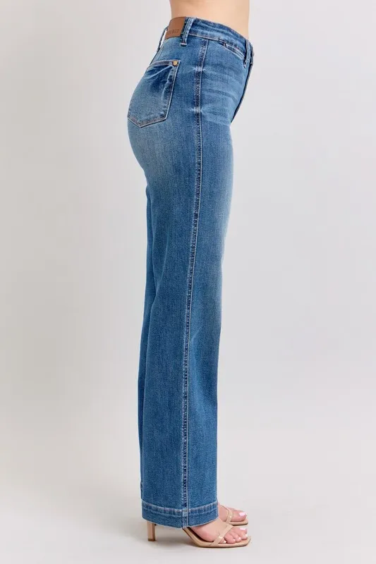 Judy Blue Full Size High Waist Contrast Thread Straight Plus Size - Image 6
