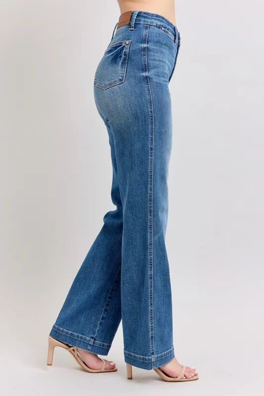 Judy Blue Full Size High Waist Contrast Thread Straight Plus Size - Image 7