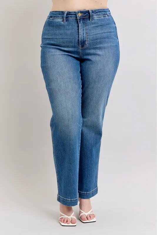 Judy Blue Full Size High Waist Contrast Thread Straight Plus Size - Image 8