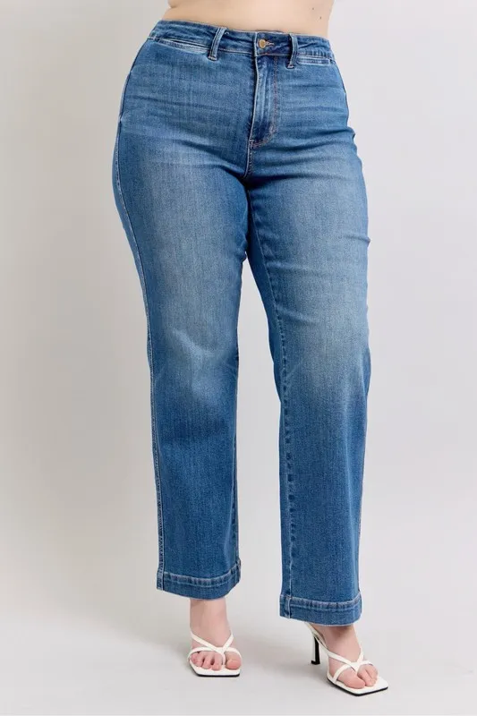 Judy Blue Full Size High Waist Contrast Thread Straight Plus Size - Image 9