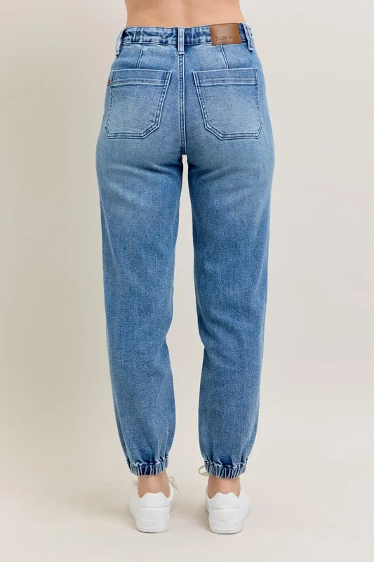 Judy Blue Full Size High Waist Denim Jogger Plus Size - Image 5