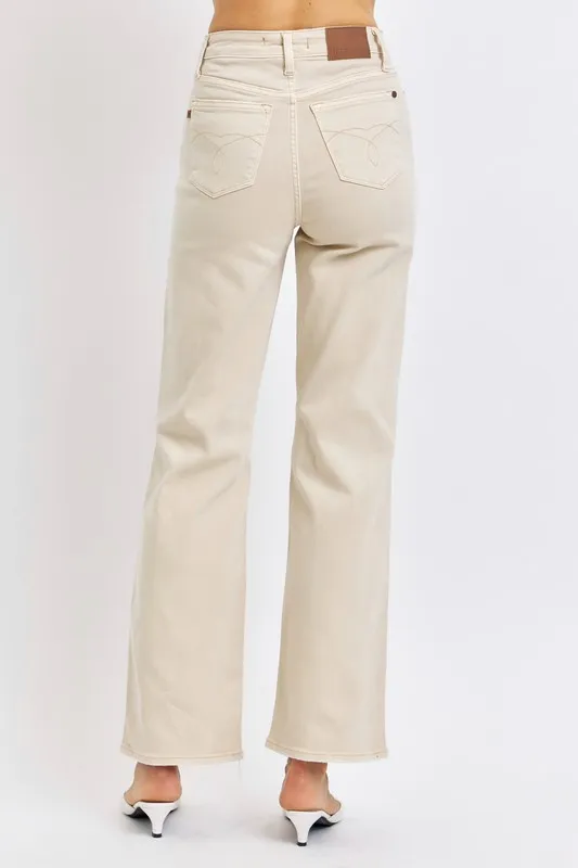 Judy Blue Full Size High Waist Distressed Wide Leg Jeans - Image 3