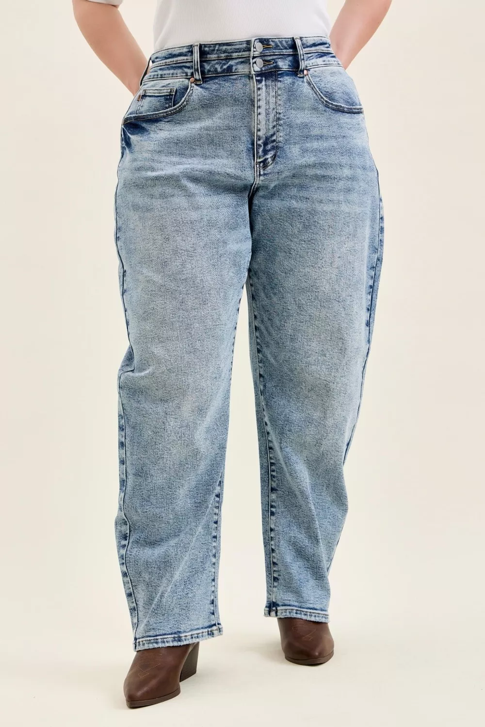 Judy Blue Full Size High Waist Marlow Arc Leg Jeans with Double Waistband Plus Size - Image 5