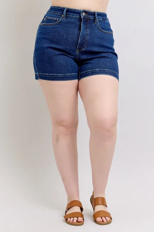 Judy Blue Full Size High Waist Tummy Control Denim Shorts Plus Size - Image 11