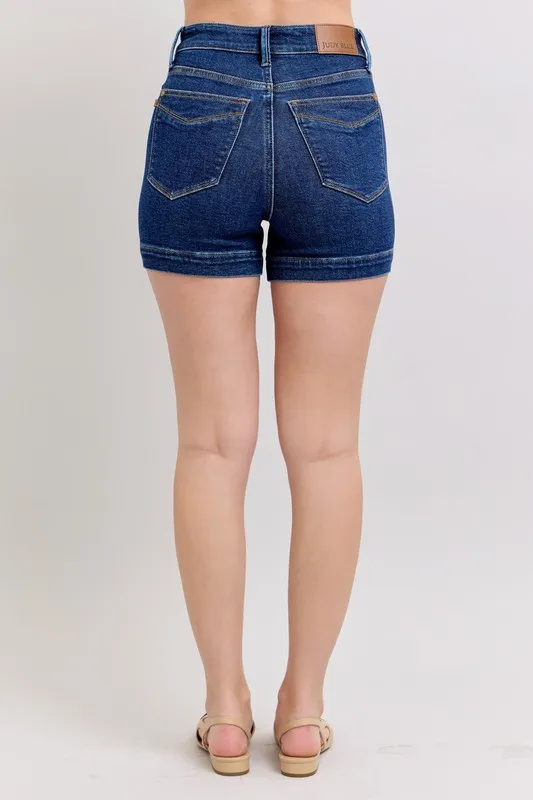 Judy Blue Full Size High Waist Tummy Control Denim Shorts Plus Size - Image 3