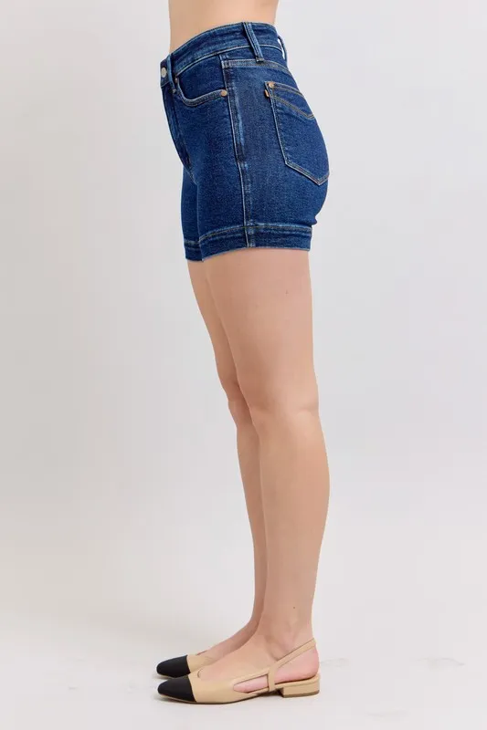 Judy Blue Full Size High Waist Tummy Control Denim Shorts Plus Size - Image 4