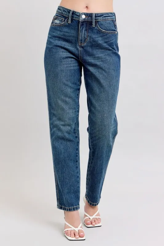 Judy Blue Full Size High Waisted Rigid Magic Non-destroy Straight Leg Jeans Plus Size - Image 2