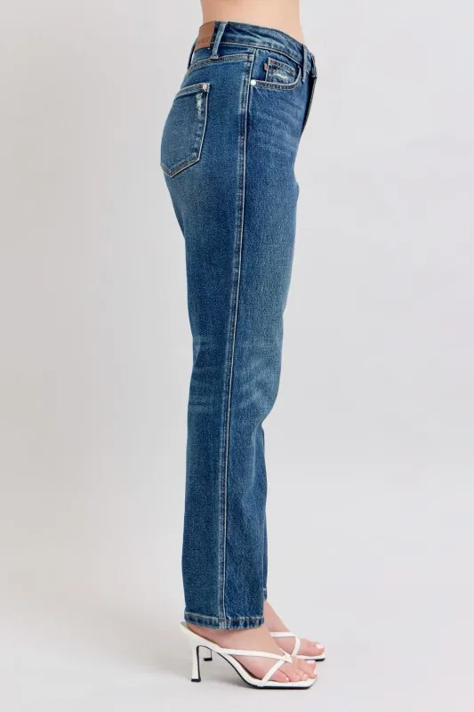 Judy Blue Full Size High Waisted Rigid Magic Non-destroy Straight Leg Jeans Plus Size - Image 3