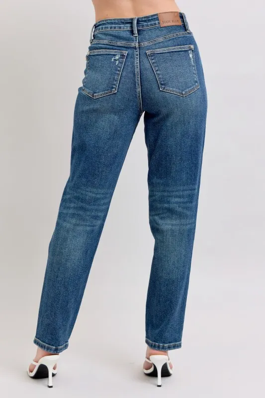Judy Blue Full Size High Waisted Rigid Magic Non-destroy Straight Leg Jeans Plus Size - Image 5
