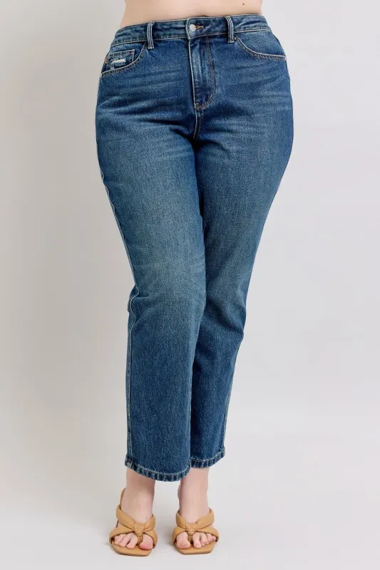 Judy Blue Full Size High Waisted Rigid Magic Non-destroy Straight Leg Jeans Plus Size - Image 6