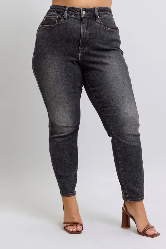 Judy Blue Full Size Mid Rise Tummy Control Slim Jeans Plus Size - Image 10