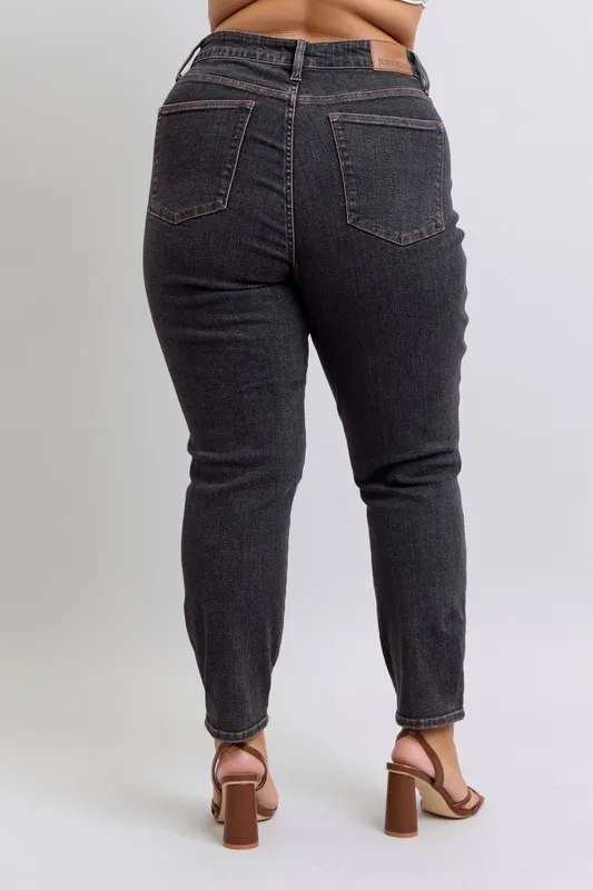 Judy Blue Full Size Mid Rise Tummy Control Slim Jeans Plus Size - Image 12