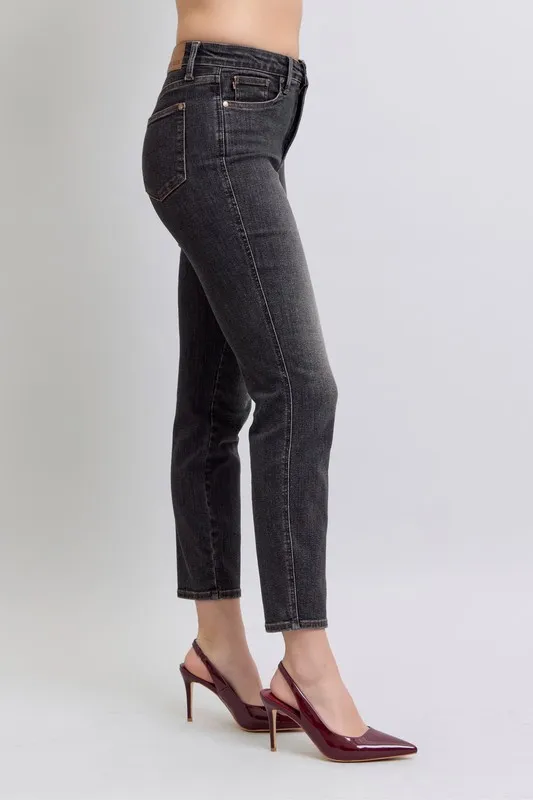 Judy Blue Full Size Mid Rise Tummy Control Slim Jeans Plus Size - Image 7